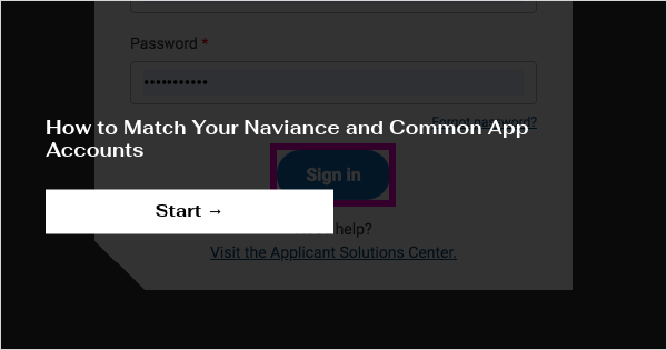 how to link naviance and common app accounts