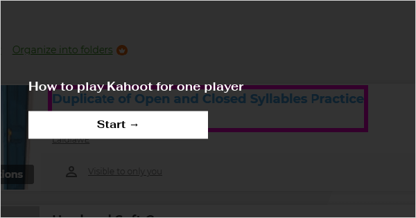 How to play Kahoot for one player