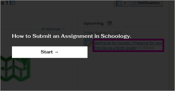 how to submit an assignment in schoology