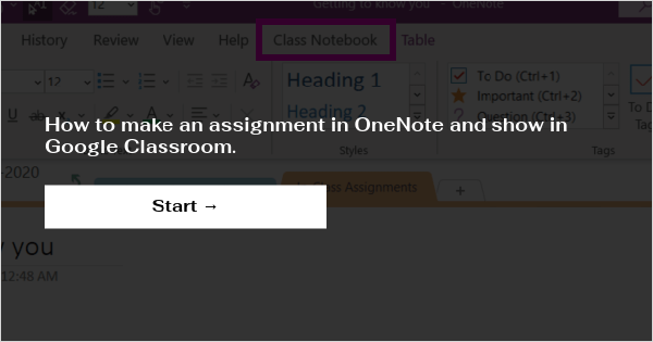 assignment onenote