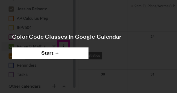 Color Code Classes in Google Calendar