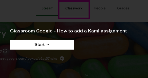 Classroom Google - How to add a Kami assignment