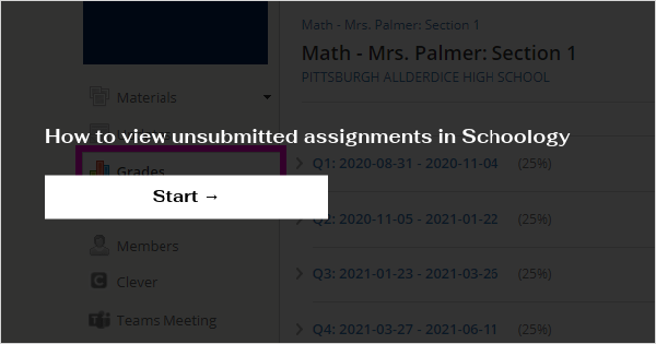 missing assignment report schoology