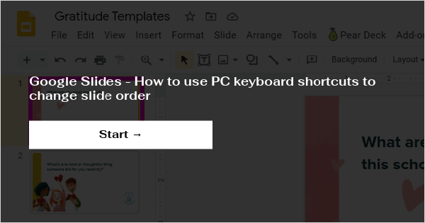 new slide shortcut google slides