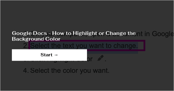 how to change text background color on google docs