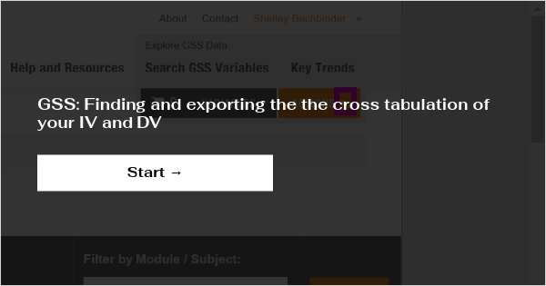 GSS Finding and exporting the the cross tabulation of your IV and DV