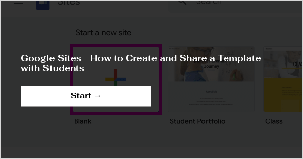 create a google site template for students