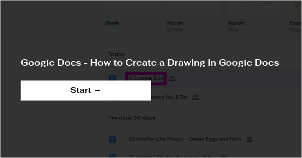 How To Create A Drawing In Google Docs