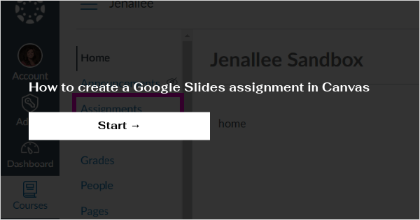 how to create google assignment in canvas