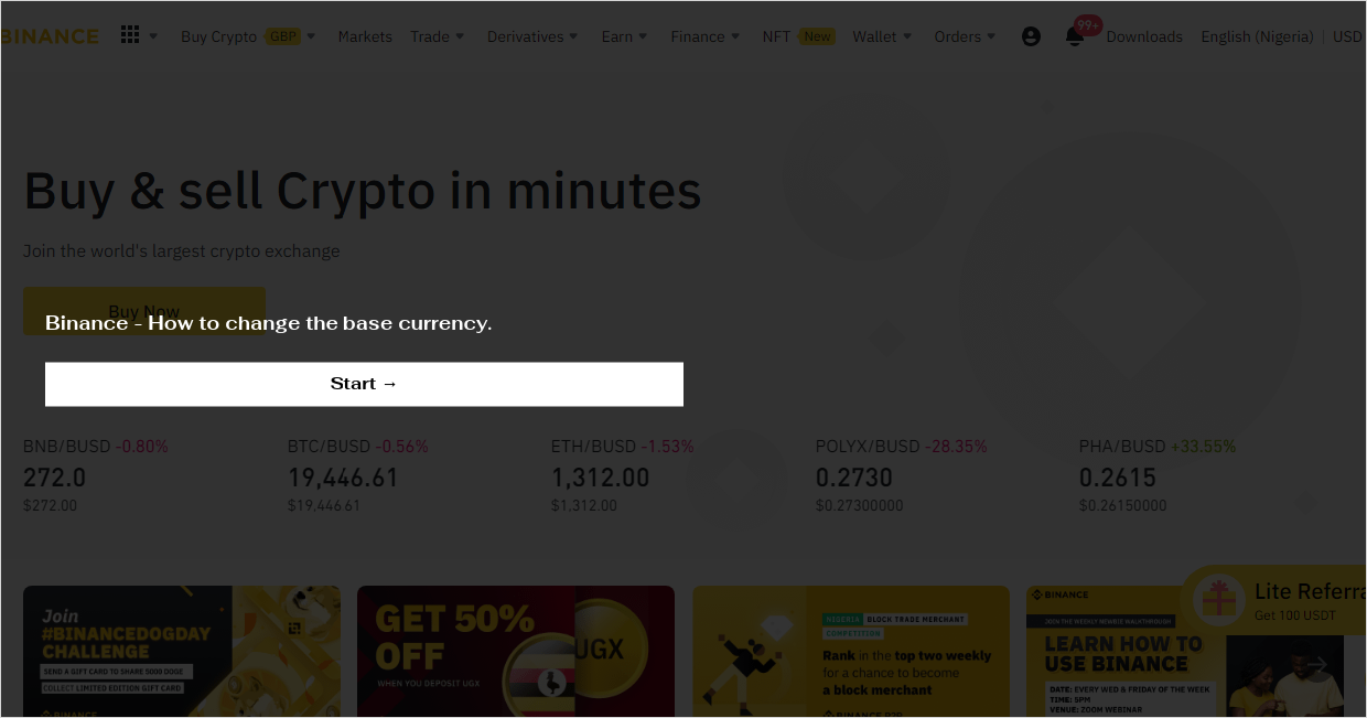 binance number change