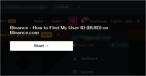 how to check my binance id