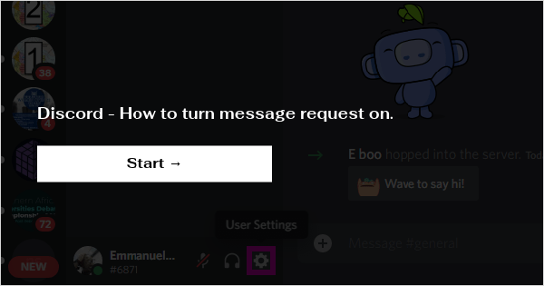 message request on discord