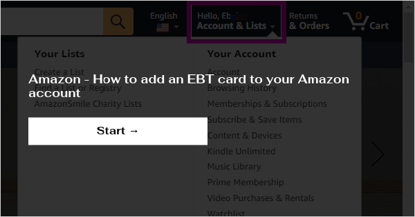 Amazon How to add an EBT card to your Amazon account