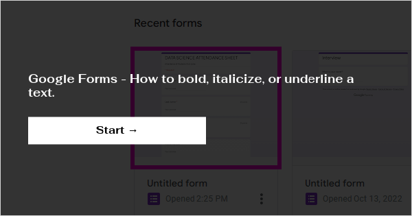 how to format text in google forms