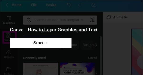 Canva - How to Layer Graphics and Text