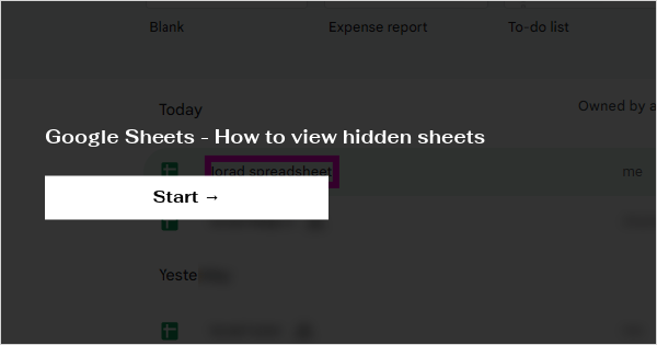 How To View Hidden Sheets In Google Sheets