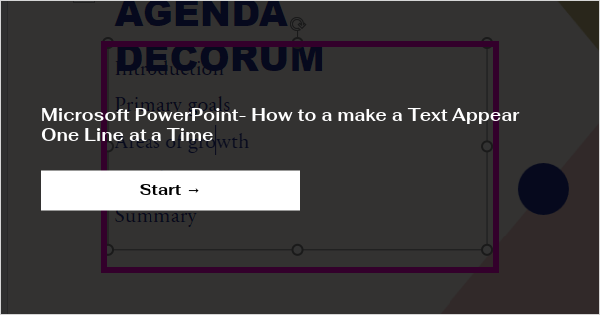 powerpoint make text and image appear at same time