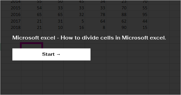 Microsoft Excel How To Divide Cells In Microsoft Excel 0579