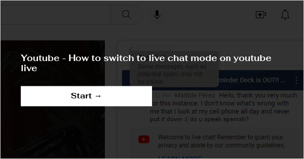 youtube live chat on screen