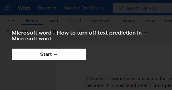 Microsoft Word How To Turn Off Text Prediction In Microsoft Word 7891