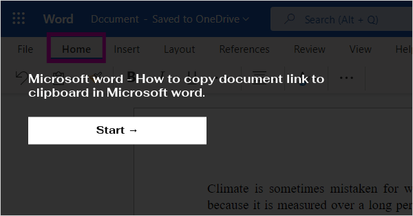 how to copy link word document