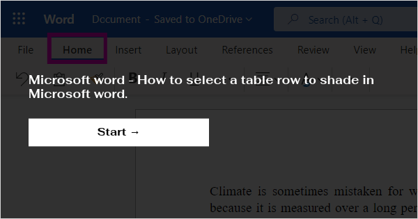 Microsoft word How to select a table rows in Microsoft word