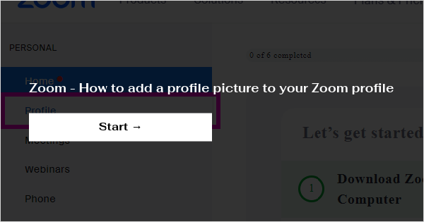 how to add a photo to my zoom account