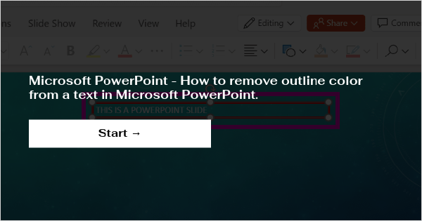 how to remove outline in presentation