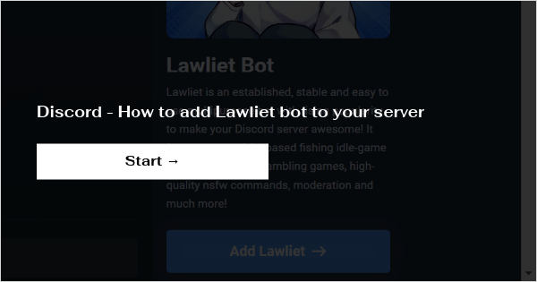 Discord - How to add Lawliet bot to your server