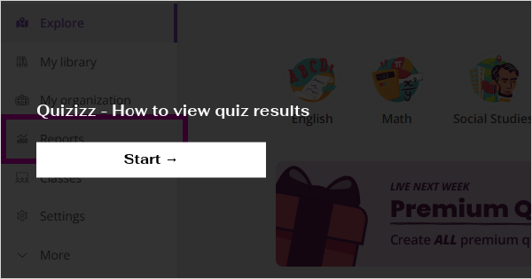 Quizizz - How to view quiz results