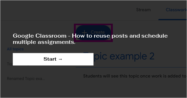 how to reuse multiple assignments in google classroom