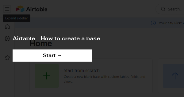 Create Your First Base in Airtable