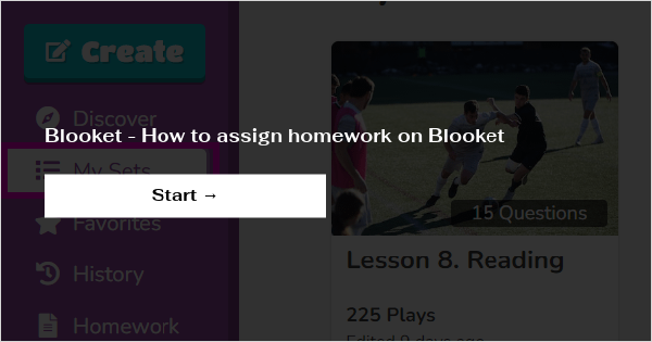 how do you assign blooket as homework