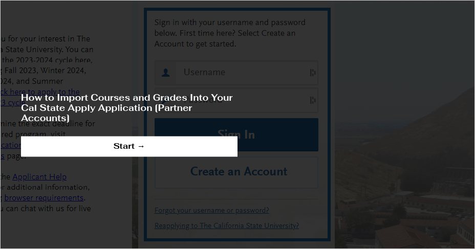 How to Import Courses and Grades Into Your Cal State Apply Application [Partner Accounts]