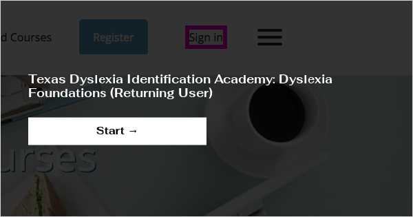 Texas Dyslexia Identification Academy: Dyslexia Foundations (Returning