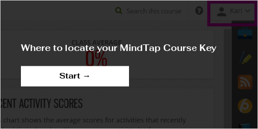 Where to locate your MindTap Course Key