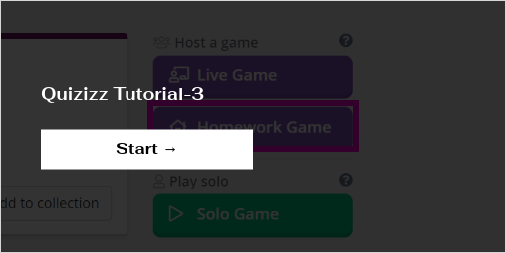 Solo and Homework Games in Quizizz 