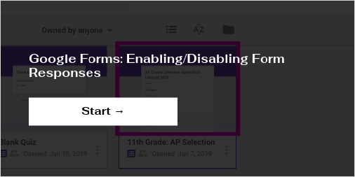 how to disable a form in google forms