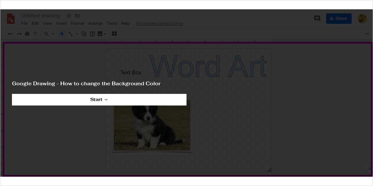 Google Drawing How to change the Background Color