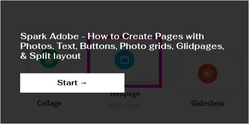 Spark Adobe How to Create Pages with Photos Text Buttons