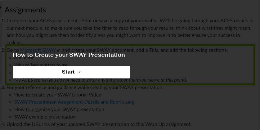 how to create a presentation in sway