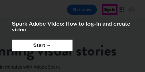 Adobe spark on sale sign in