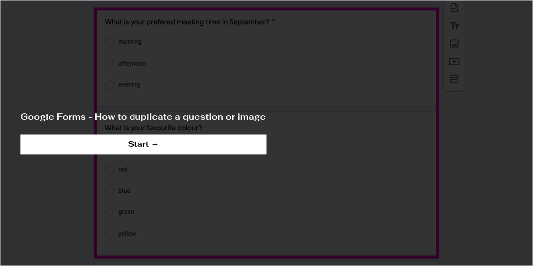 how to duplicate form in google forms