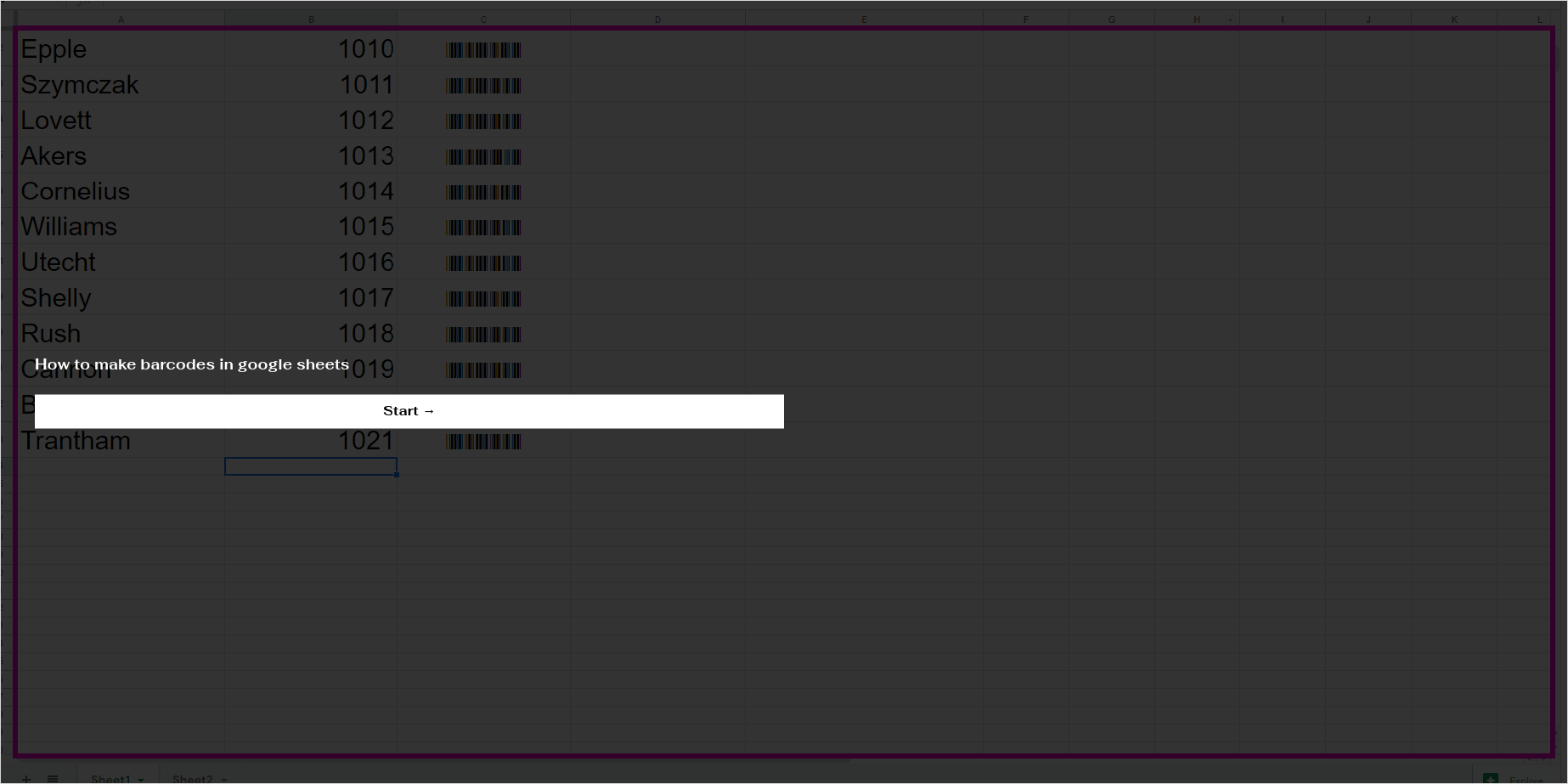 How To Make Barcodes In Google Sheets