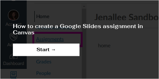 google slide assignment in canvas