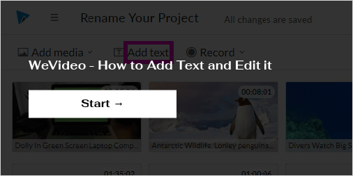 How do I add text in the Simplified Editor? – WeVideo