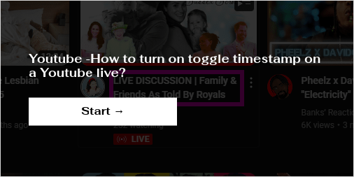 Youtube -How to turn on toggle timestamp on a Youtube live?