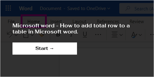 Microsoft word How to add total row to a table in Microsoft word