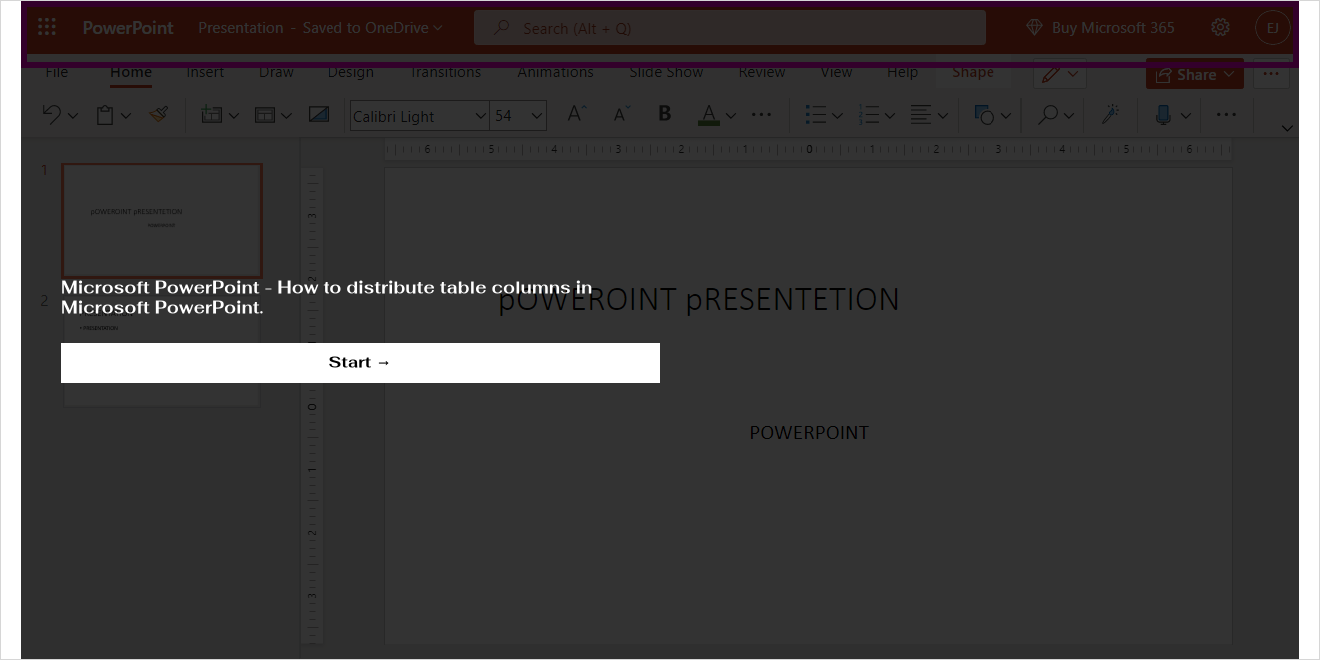 Microsoft Powerpoint How To Distribute Table Columns In Microsoft Powerpoint