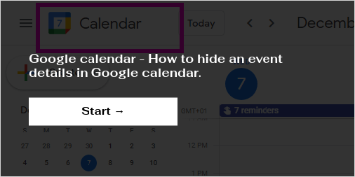 Google calendar How to hide an event details in Google calendar
